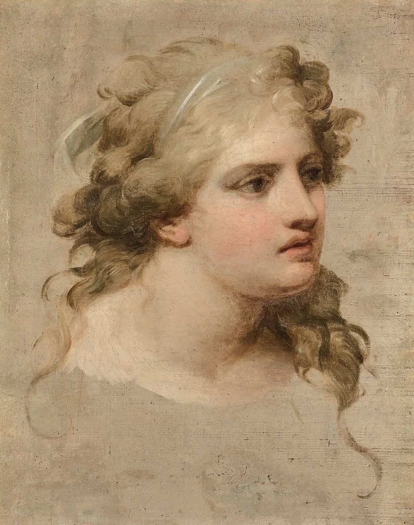 Studio di testa di donna in stile antico - attribuito